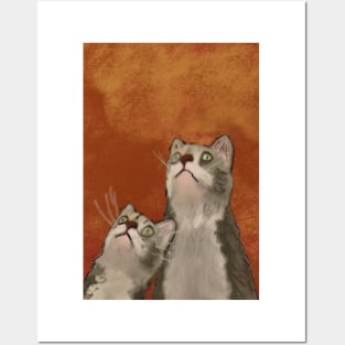 Two Kitties in the Sunset Posters and Art